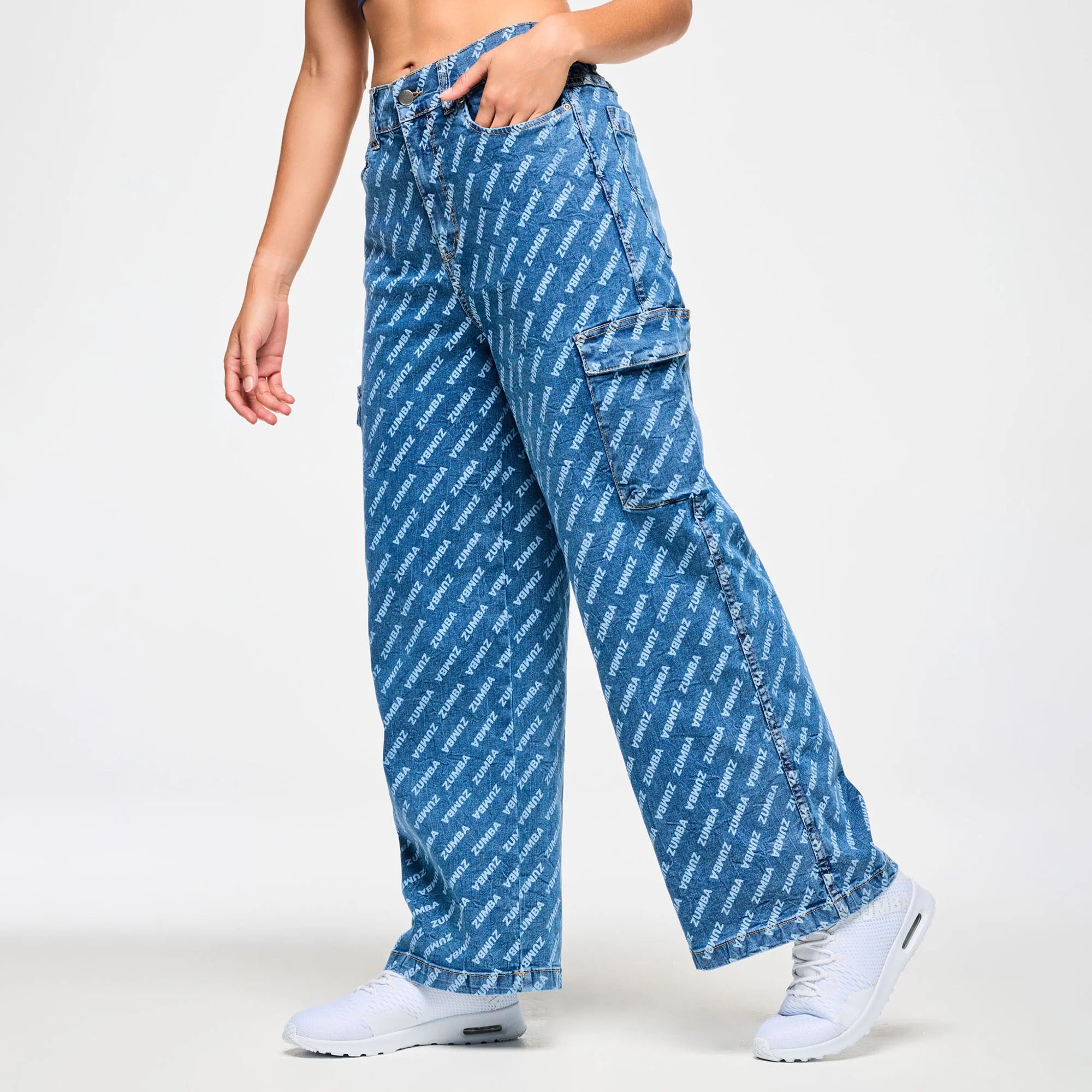 Blue Jean Baggy Denim Cargo Pants Z14