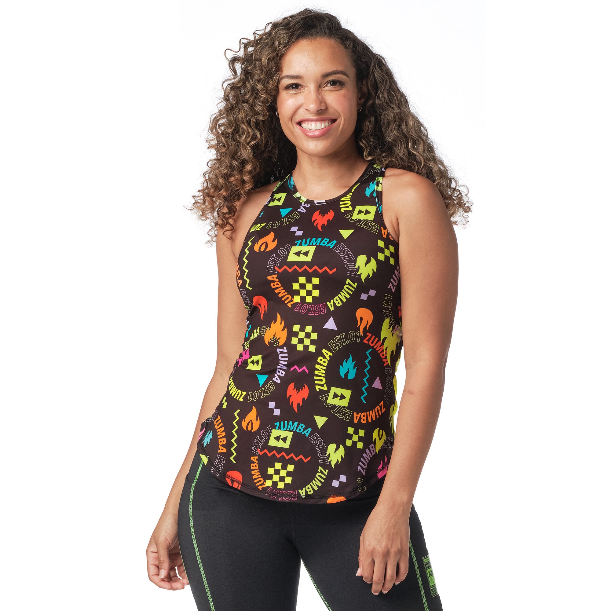 Zumba Printed High Neck Tank Z23