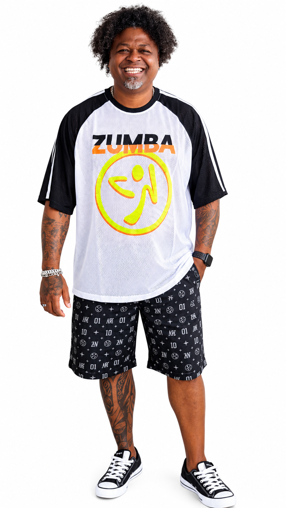 Electric Feel Oversized Mesh Raglan Top