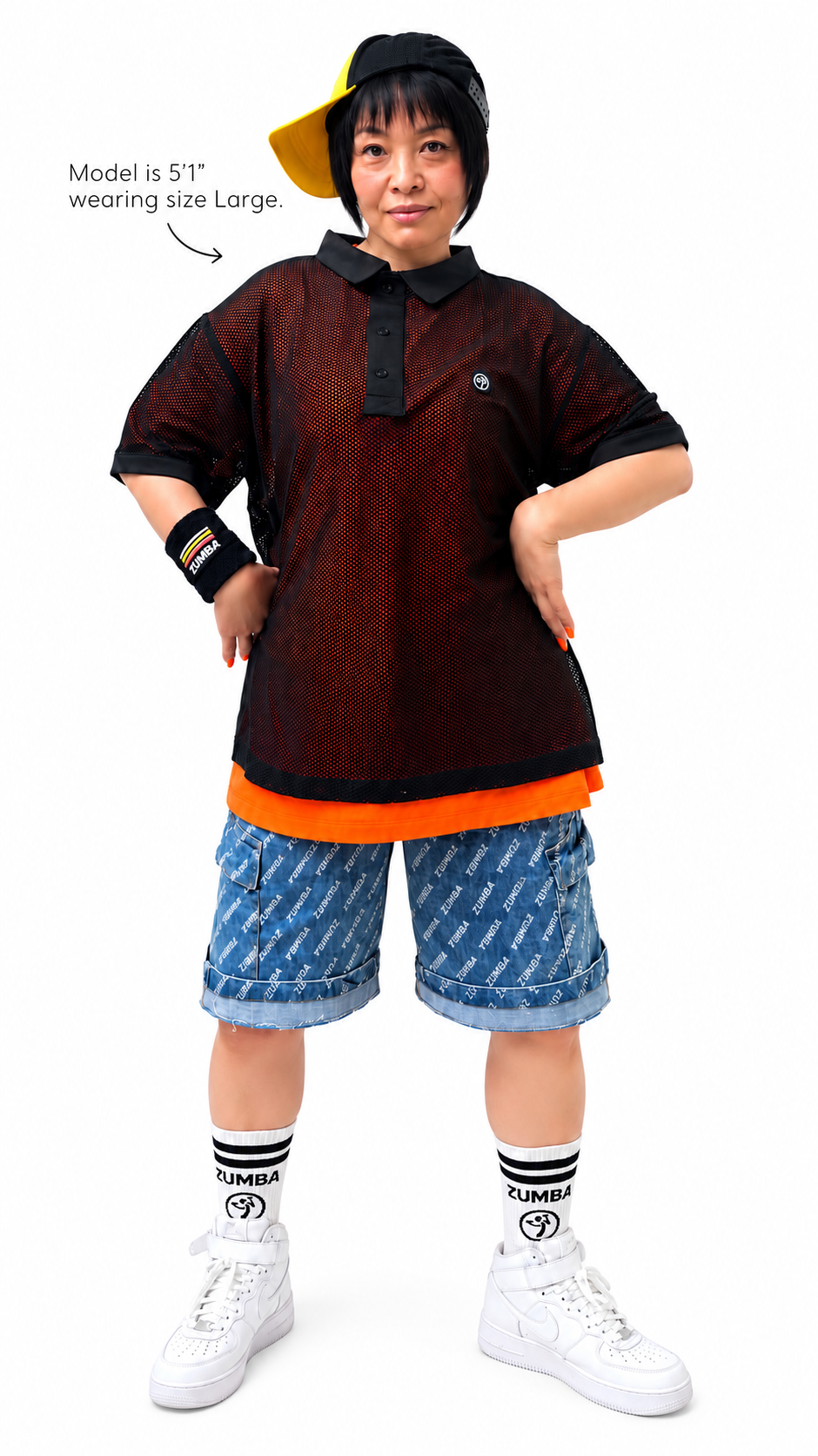 Zumba Basic Oversized Mesh Polo