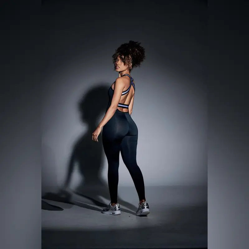 Zumba Runway Ankle Bodysuit With Cross Back Straps Z23