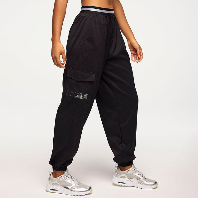 Zumba Runway Parachute Cargo Pants With Elastic Waistband - Z23