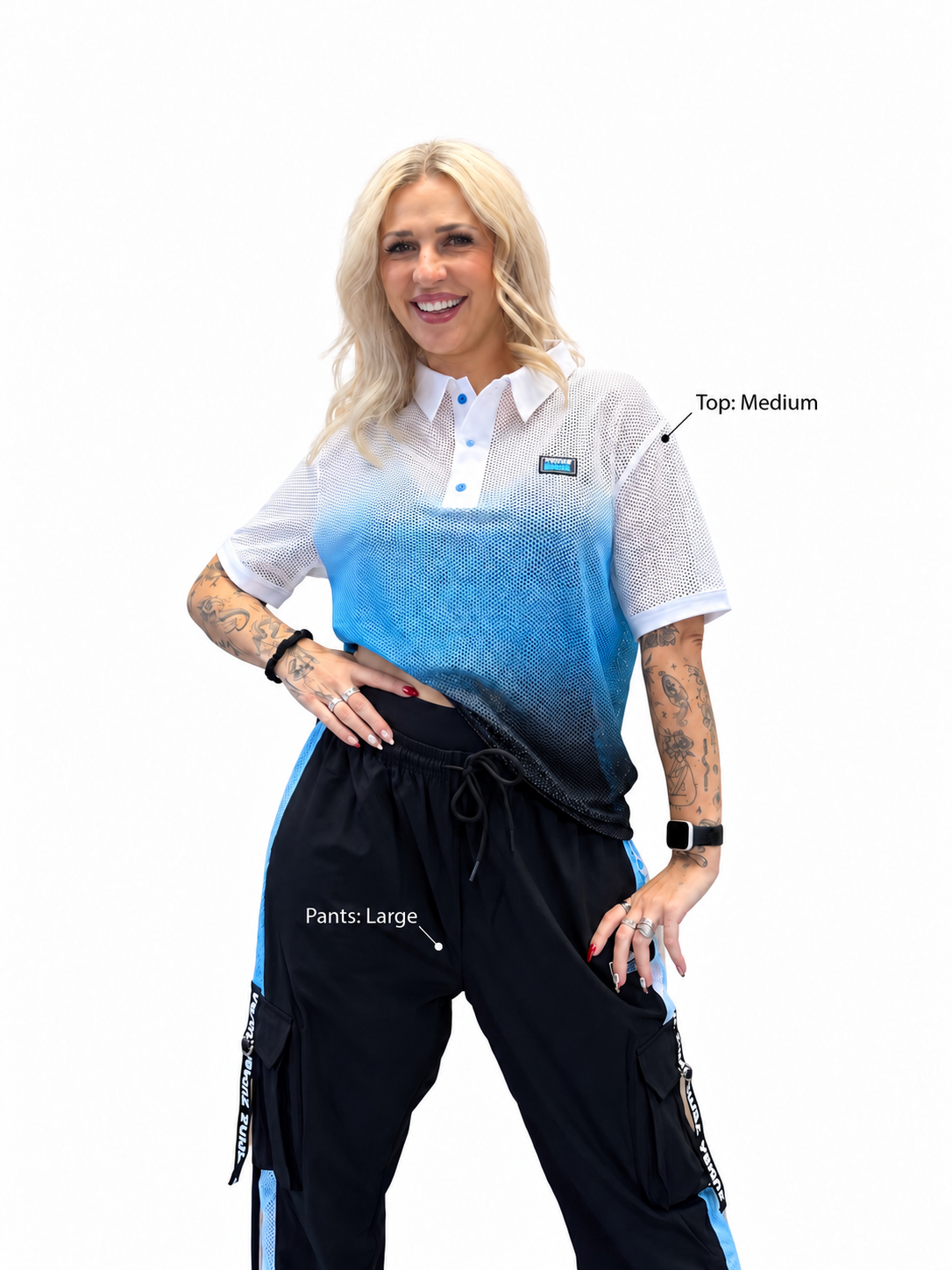 Zumba X The Smurfs Oversized Mesh Polo