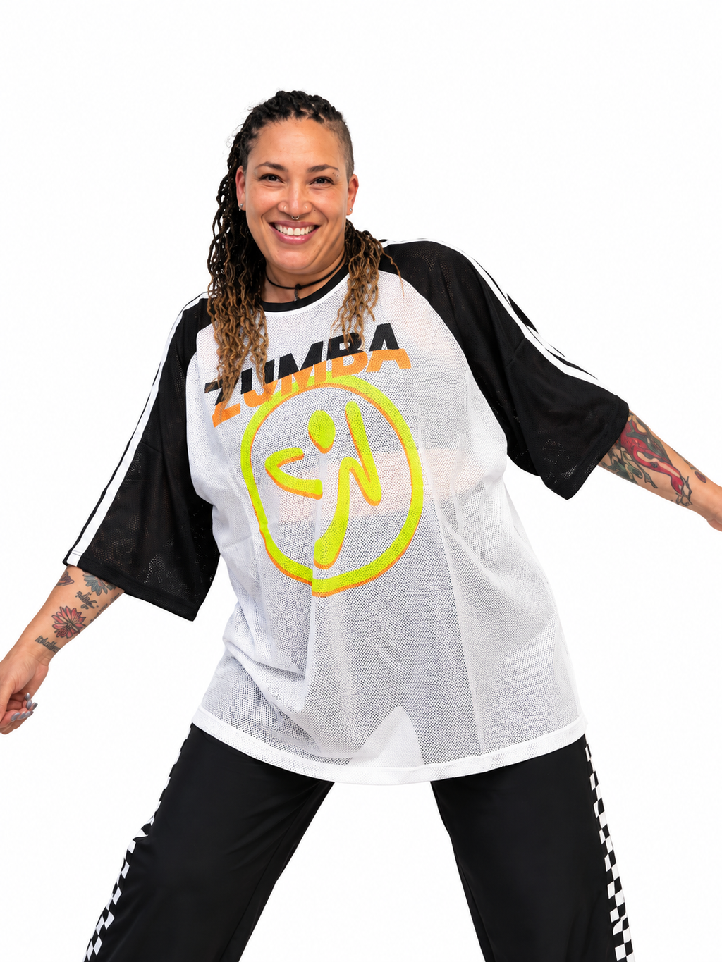 Electric Feel Oversized Mesh Raglan Top