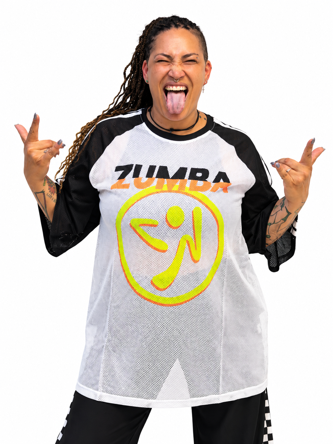 Electric Feel Oversized Mesh Raglan Top