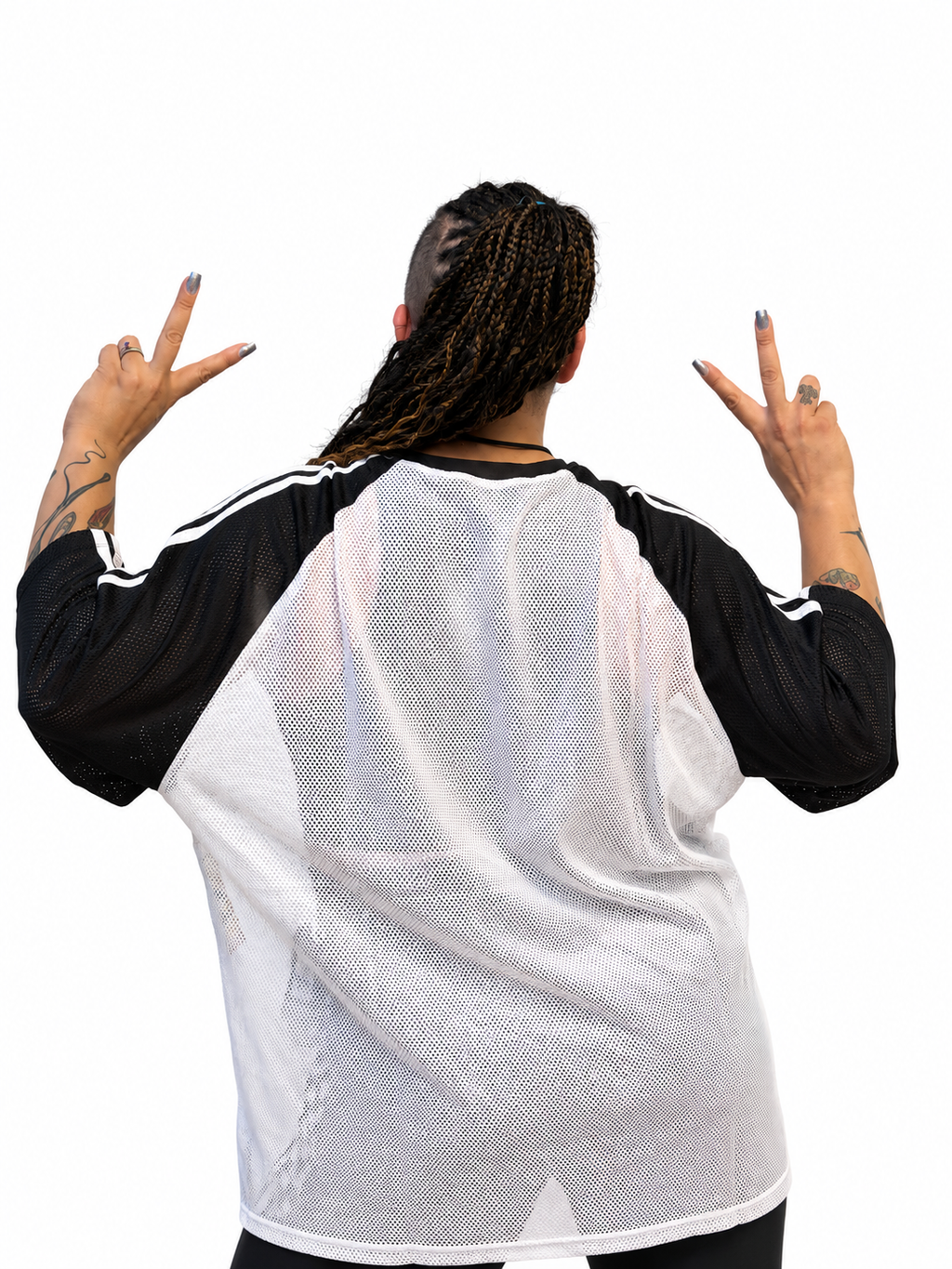 Electric Feel Oversized Mesh Raglan Top