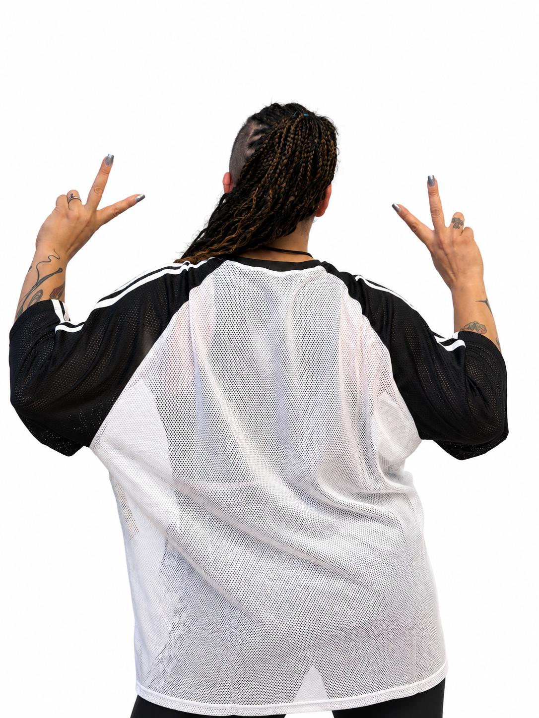 Electric Feel Oversized Mesh Raglan Top