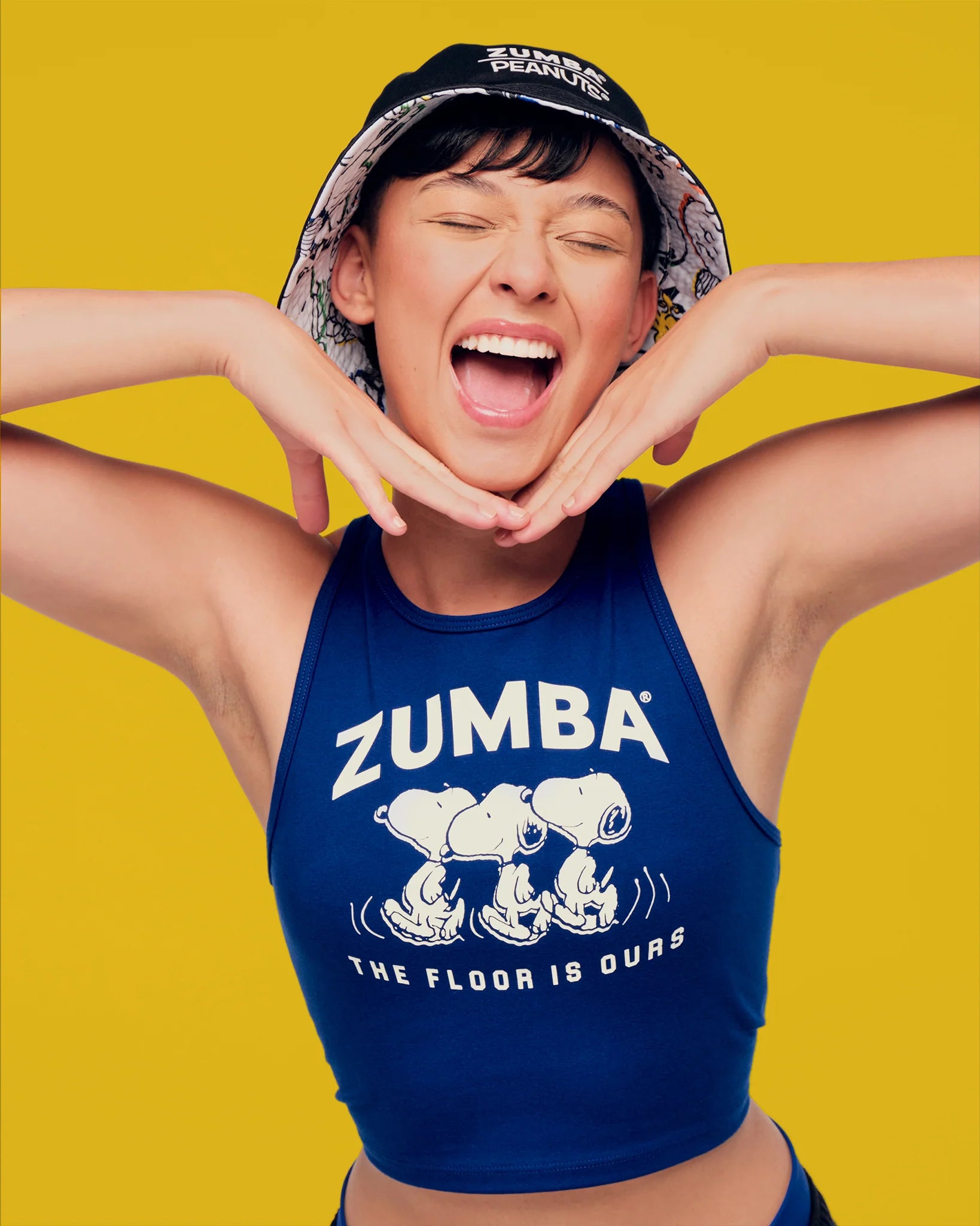 Zumba X Peanuts High Neck Mid Crop Tank B6