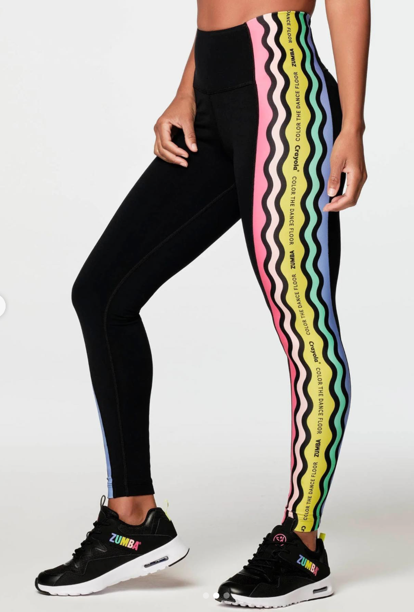 Zumba X Crayola Dance Outside The Lines High Waisted Ankle Leggings Z22