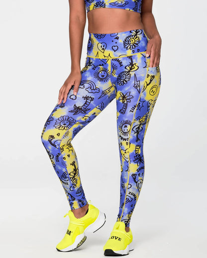 Zumba Happy High Waisted Ankle Leggings BZC25