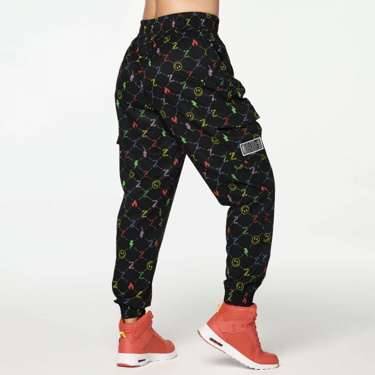 Zumba Fun And Happy High Waisted Track Pants Z6