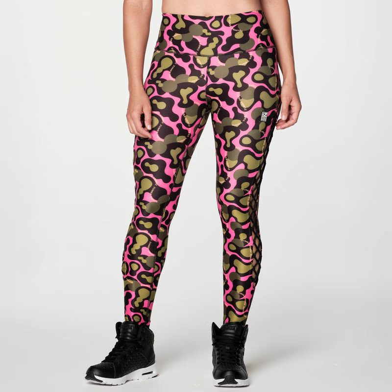 Zumba Wild High Waisted Laced Up Ankle Leggings Z22