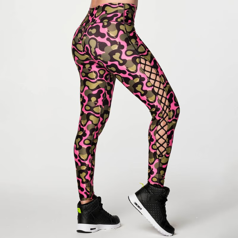 Zumba Wild High Waisted Laced Up Ankle Leggings Z22