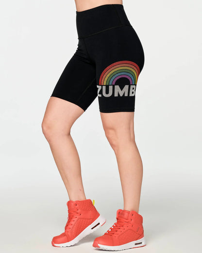 Zumba With Pride High Waisted Biker Shorts (B3)