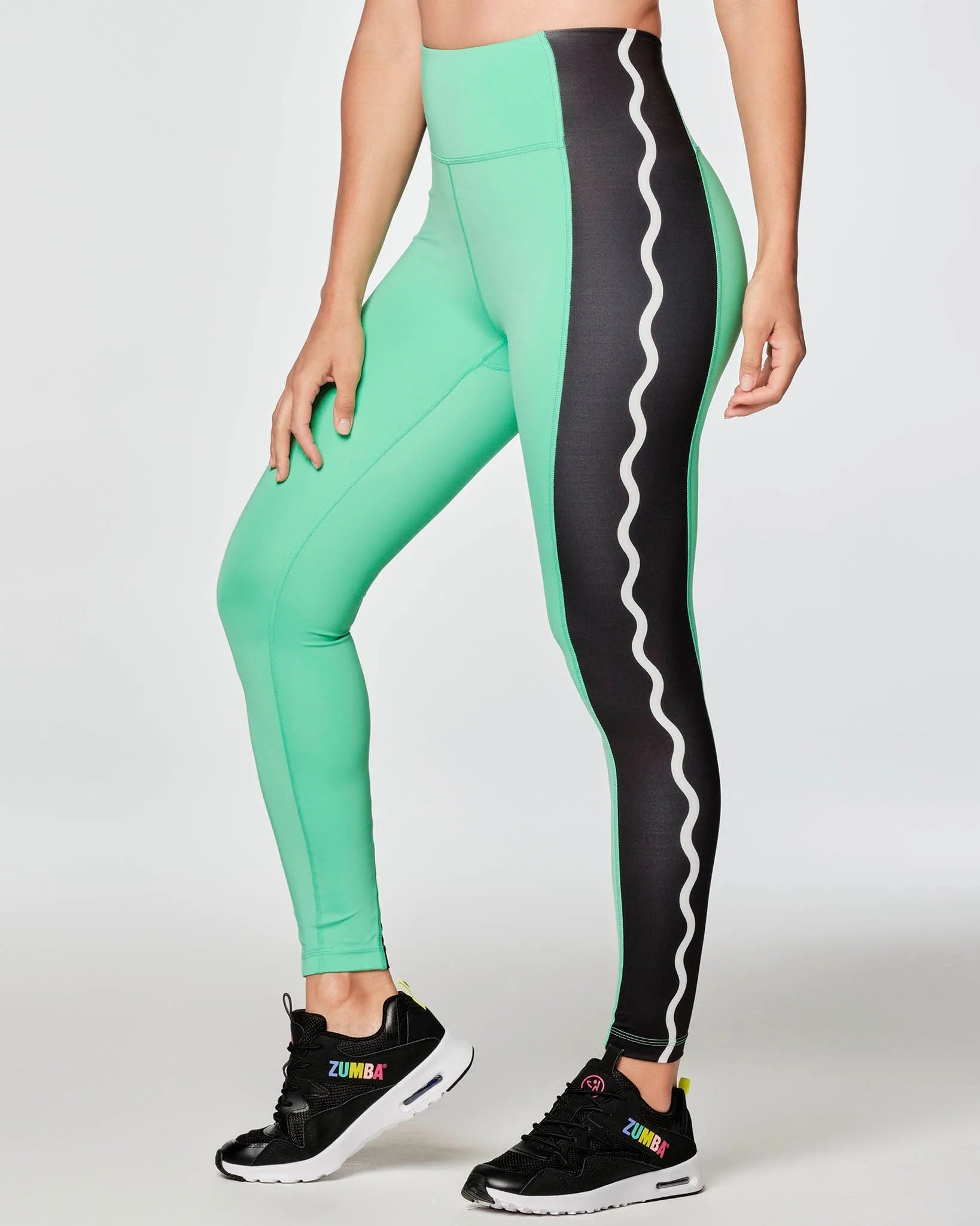 Zumba X Crayola Dance In Color High Waisted Ankle Leggings -Green B16