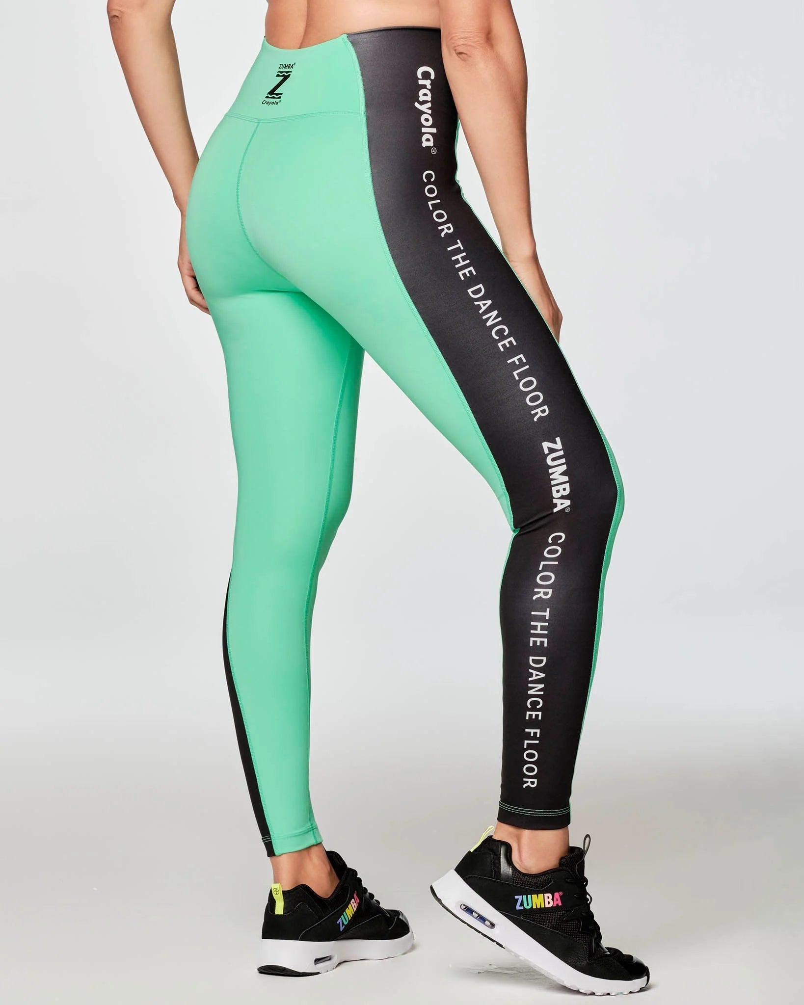 Zumba X Crayola Dance In Color High Waisted Ankle Leggings -Green B16