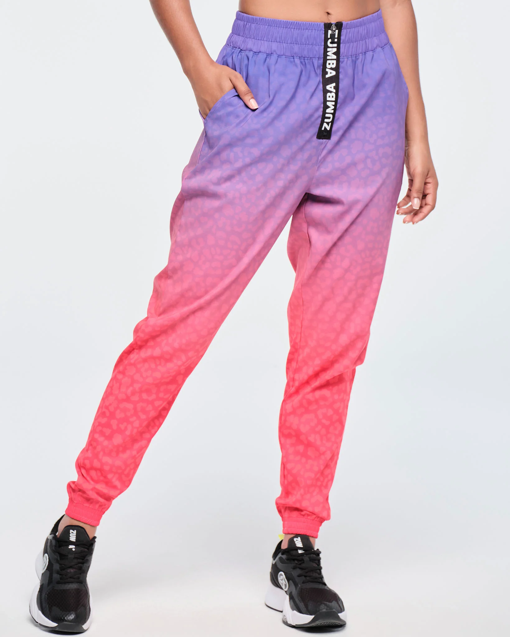 Funscape High Waisted Zip Front Track Pants Z5