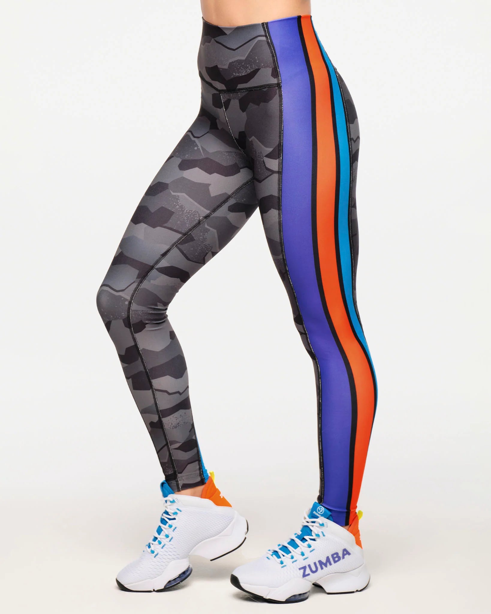 Zumba Explore High Waisted Ankle Leggings With Side Panels Z12