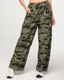 Zumba Explore Wide Leg Woven Pants - Olive Expedition ZE