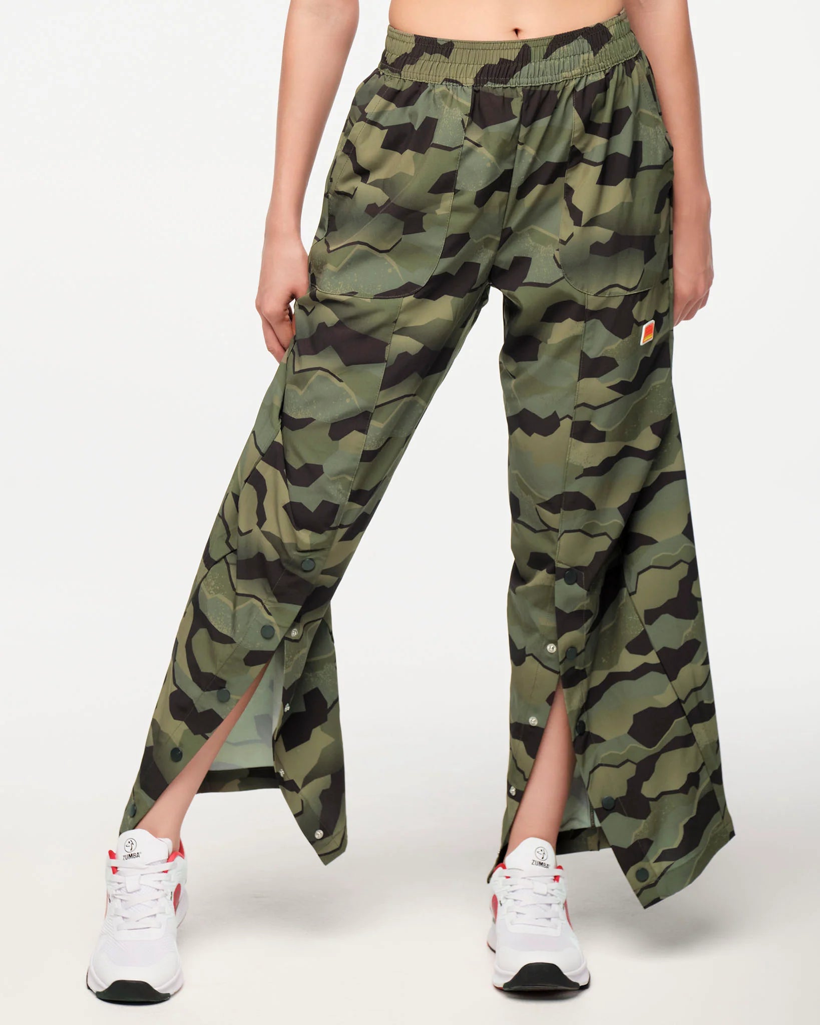 Zumba Explore Wide Leg Woven Pants - Olive Expedition B3
