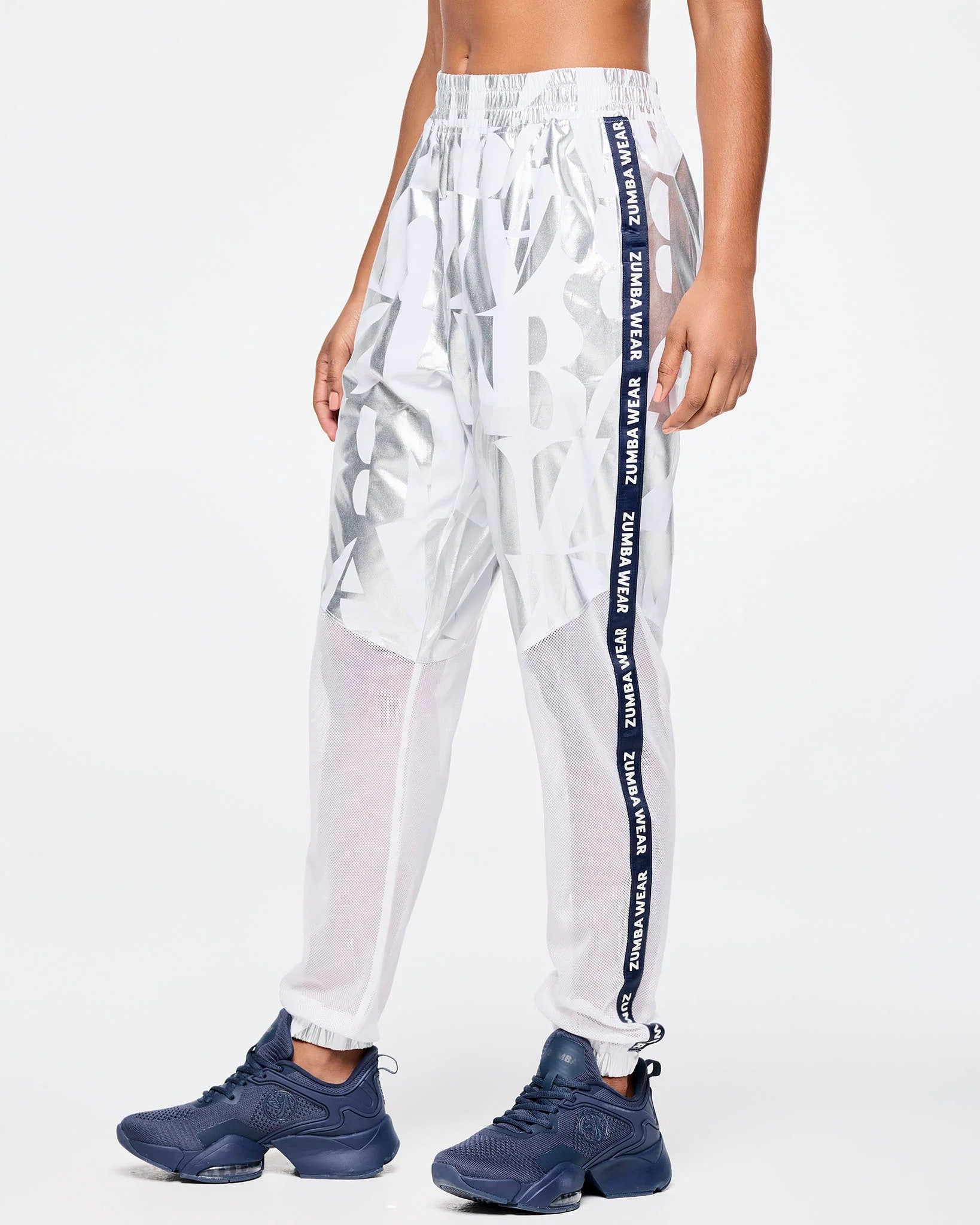 Zumba Out Loud High Waisted Woven Track Pants With Mesh B3