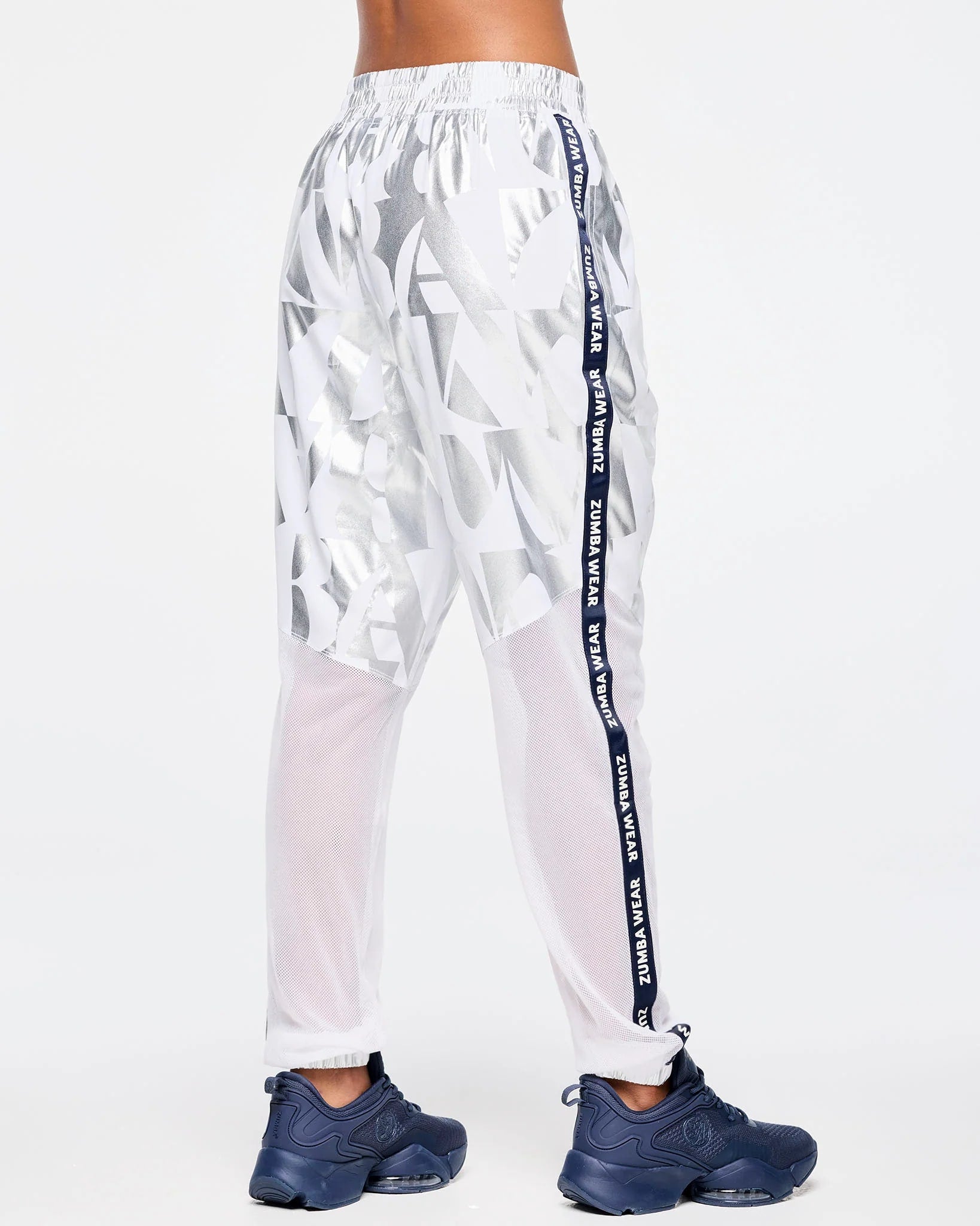 Zumba Out Loud High Waisted Woven Track Pants With Mesh B3