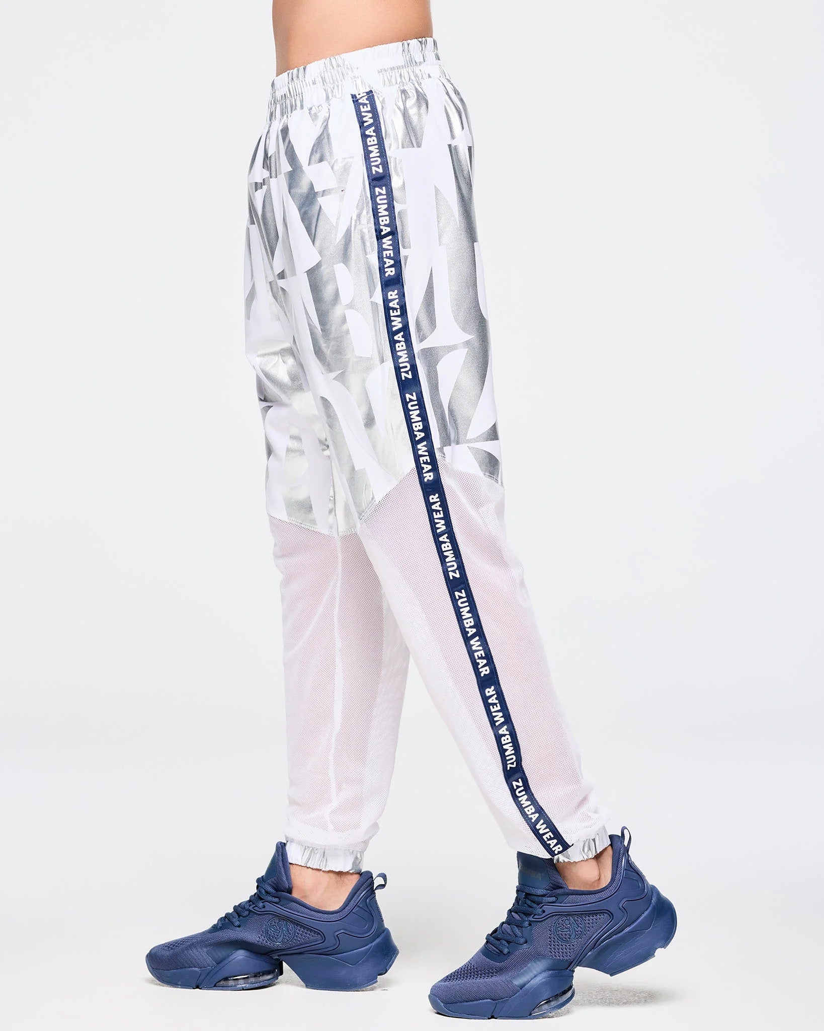 Zumba Out Loud High Waisted Woven Track Pants With Mesh B3