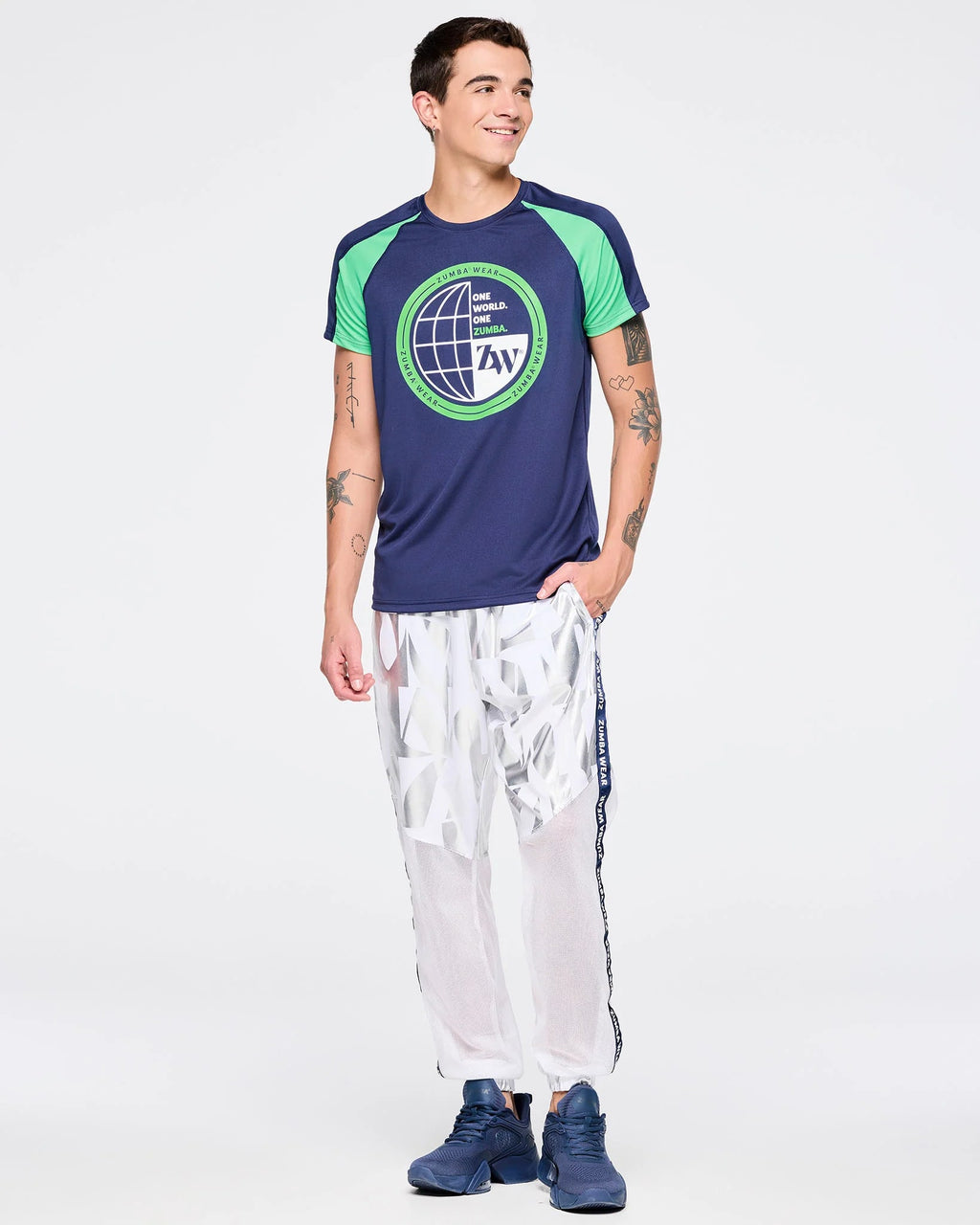 Zumba Out Loud High Waisted Woven Track Pants With Mesh B3