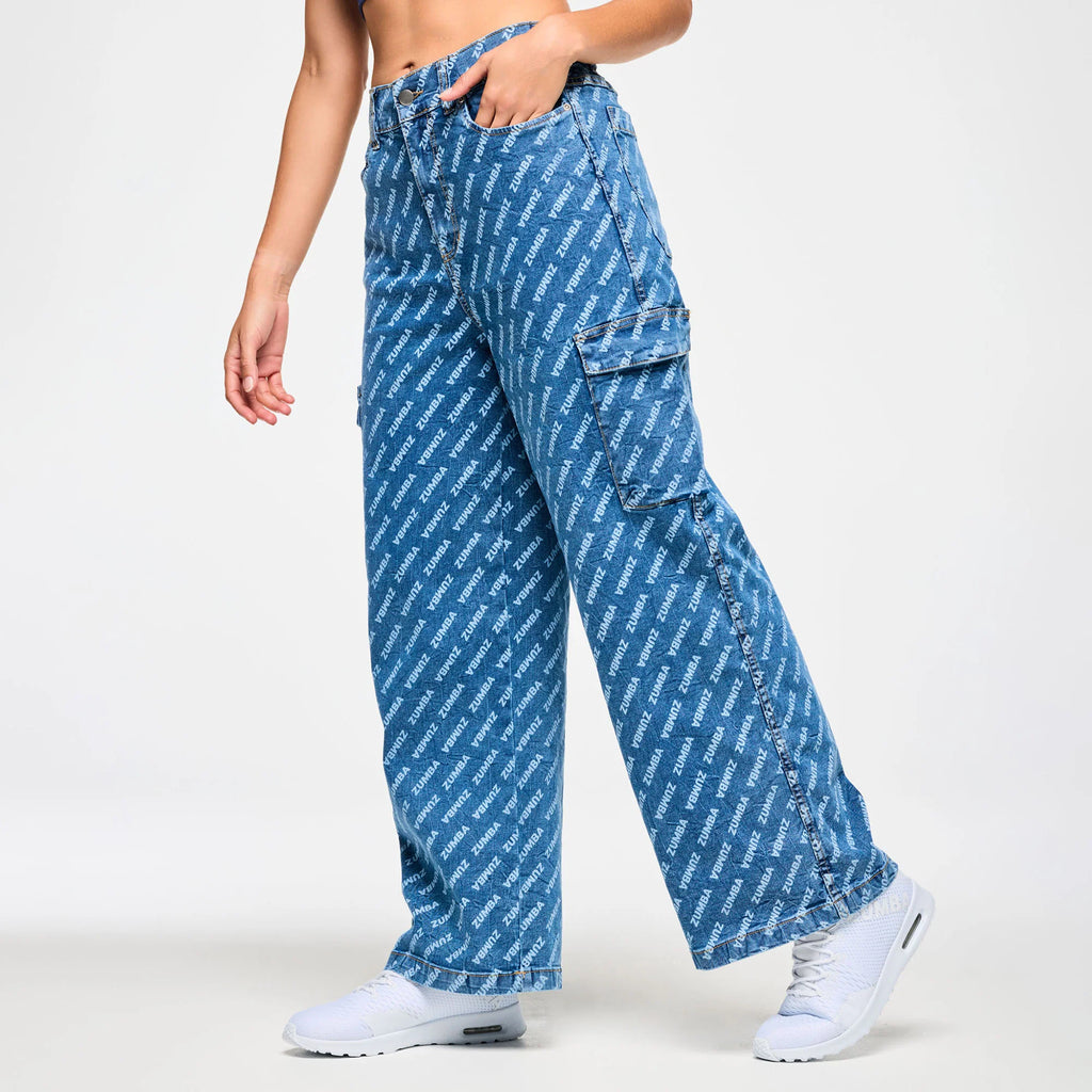 Blue Jean Baggy Denim Cargo Pants B24