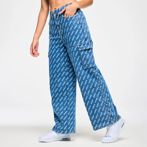Blue Jean Baggy Denim Cargo Pants B24