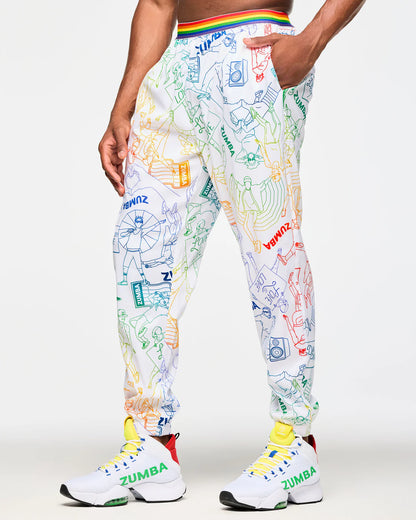 Zumba Elastic Waistband Slouch Woven Pants B6