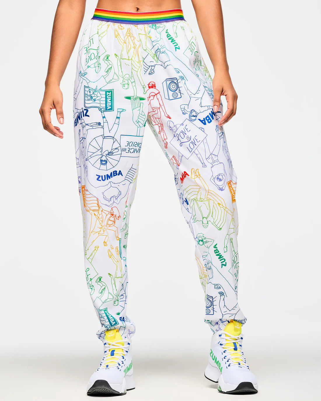 Zumba Elastic Waistband Slouch Woven Pants B6