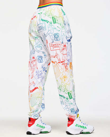 Zumba Elastic Waistband Slouch Woven Pants B6
