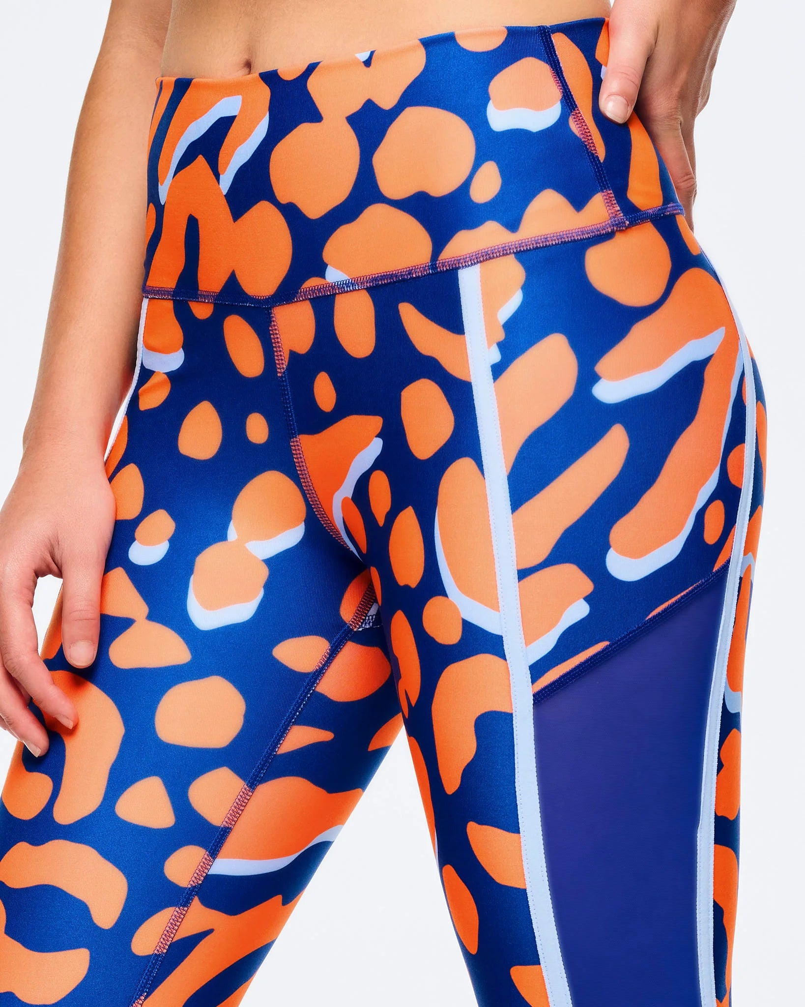Victory High Waisted Ankle Leggings With Side Inserts B17