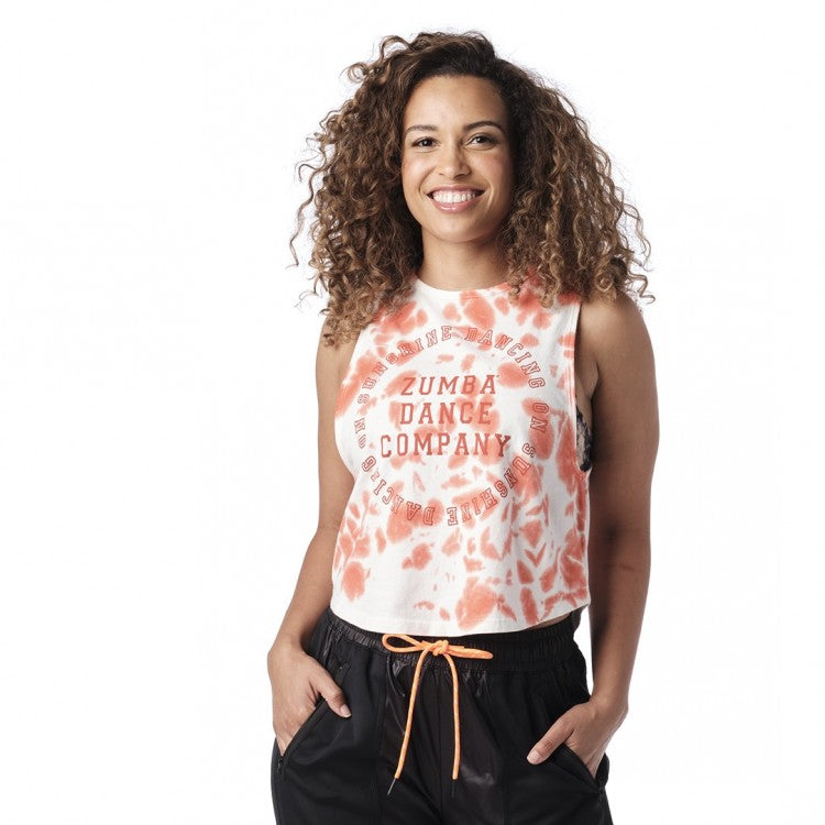 Zumba Dance Company Tie-Dye Tank Orange Peel Z23