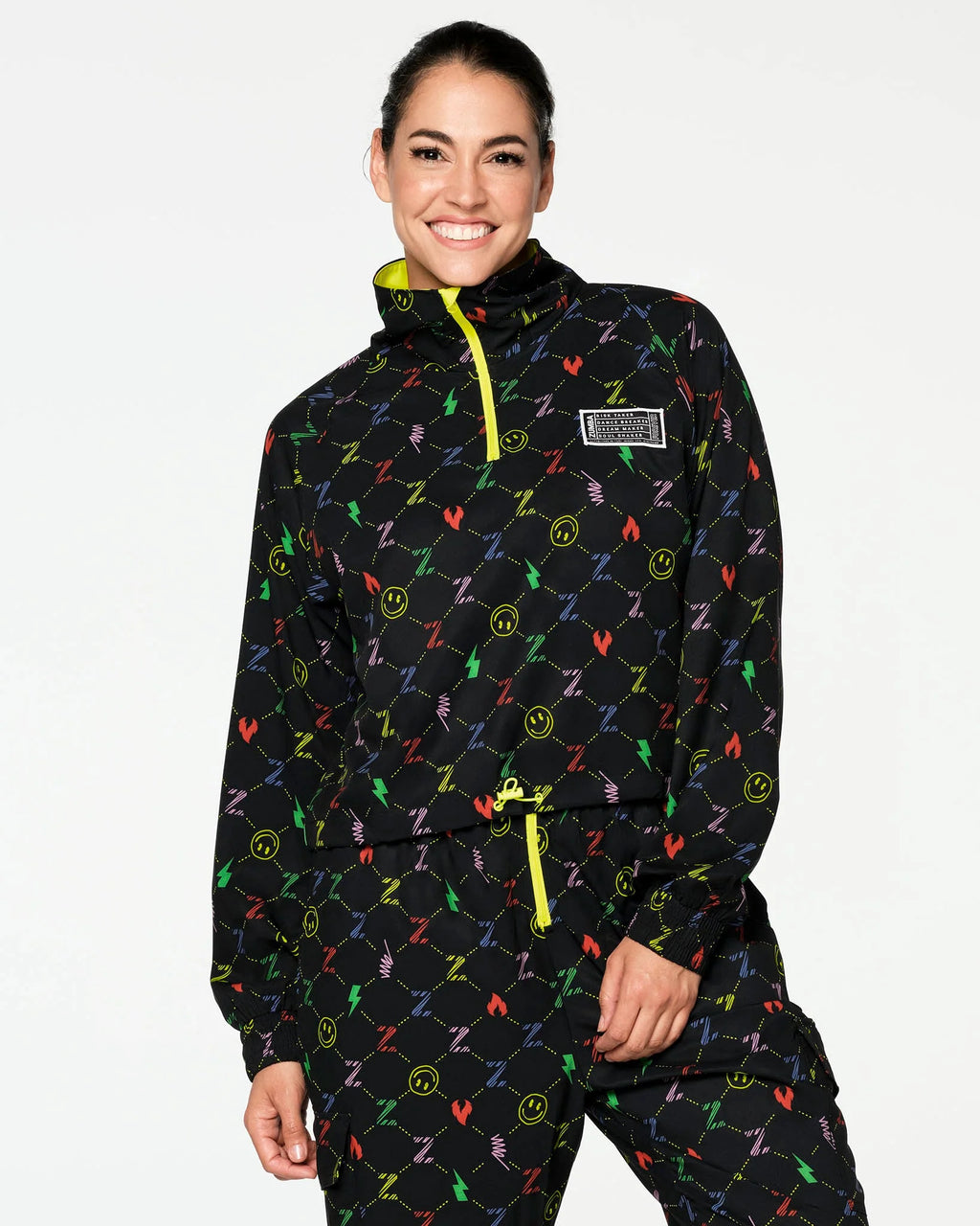 Zumba Happy High Neck Crop Pullover B2