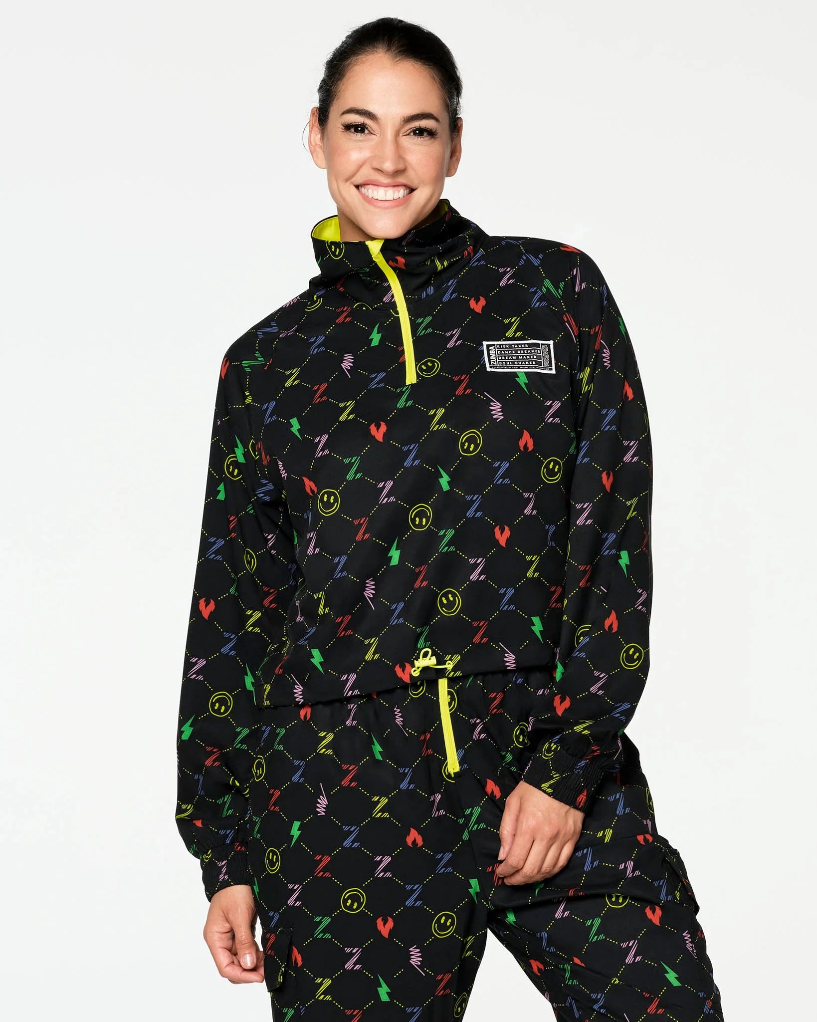 Zumba Happy High Neck Crop Pullover B2