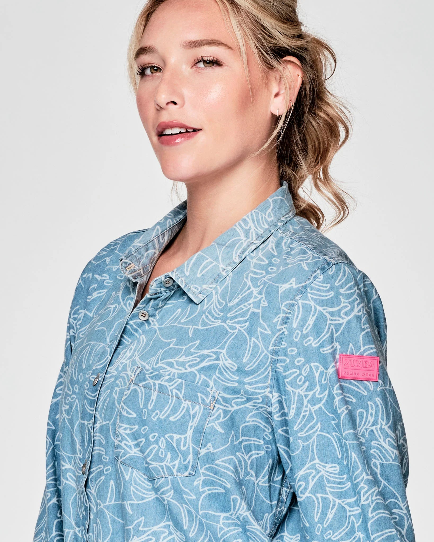 Zumba Resort Long Sleeve Button Up B6