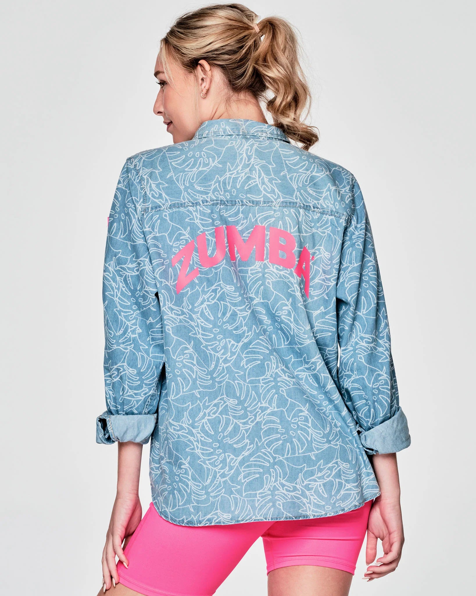 Zumba Resort Long Sleeve Button Up B6