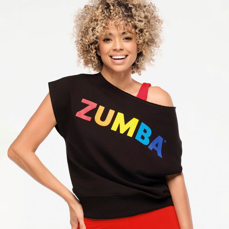 Zumba Explore Off The Shoulder Short Sleeve Sweatshirt Z23