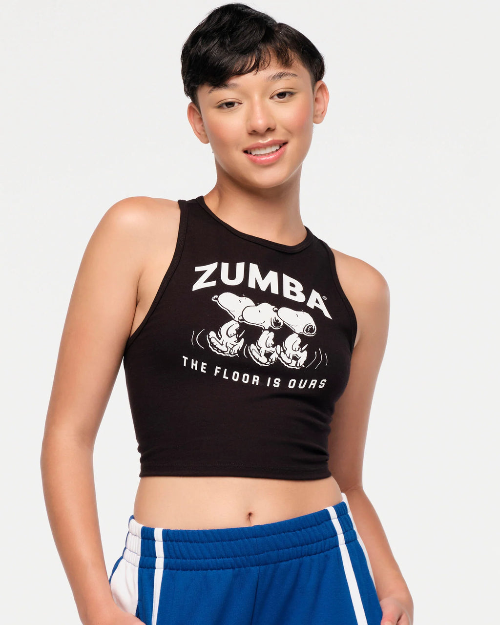 Zumba X Peanuts High Neck Mid Crop Tank Z7