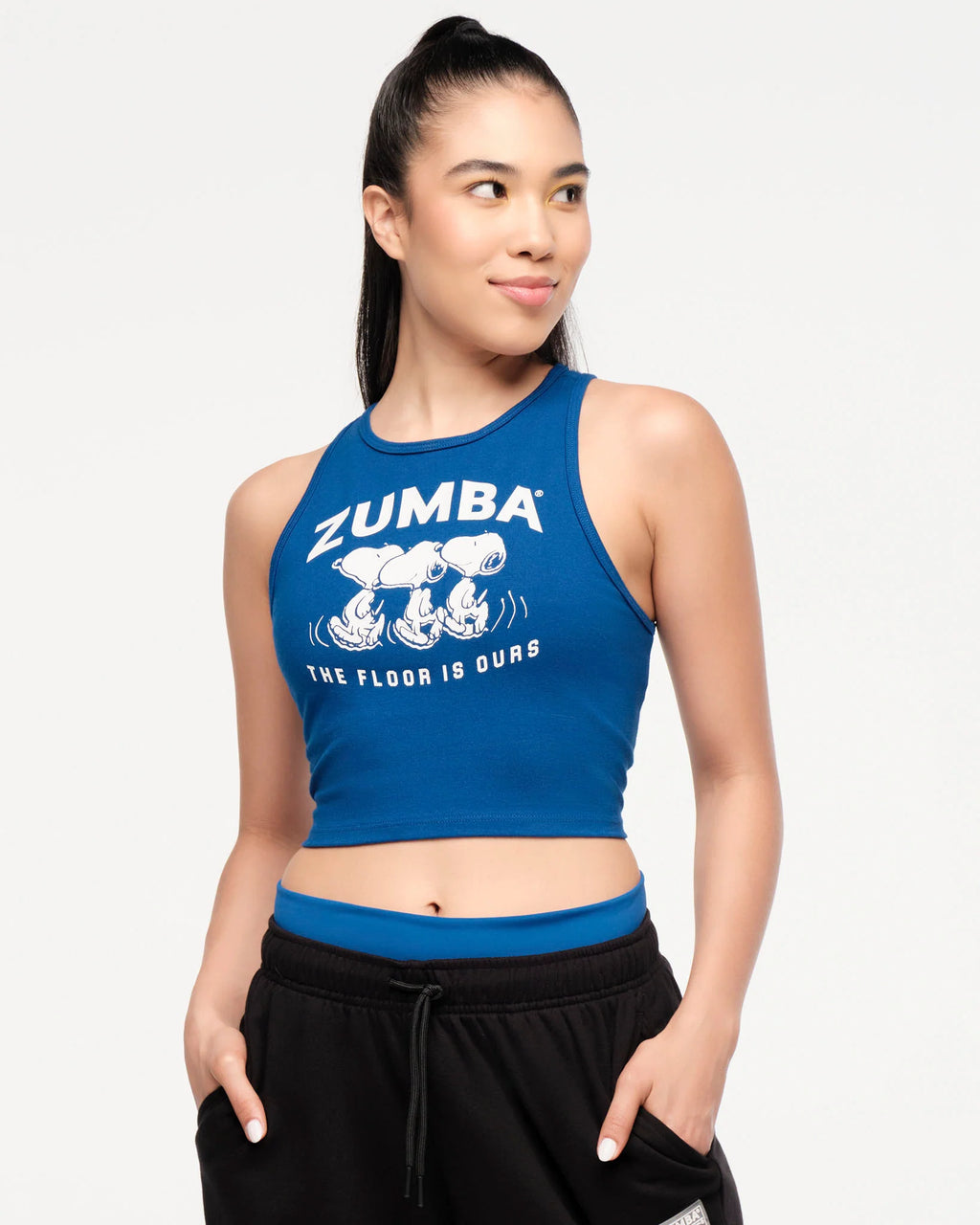 Zumba X Peanuts High Neck Mid Crop Tank B6