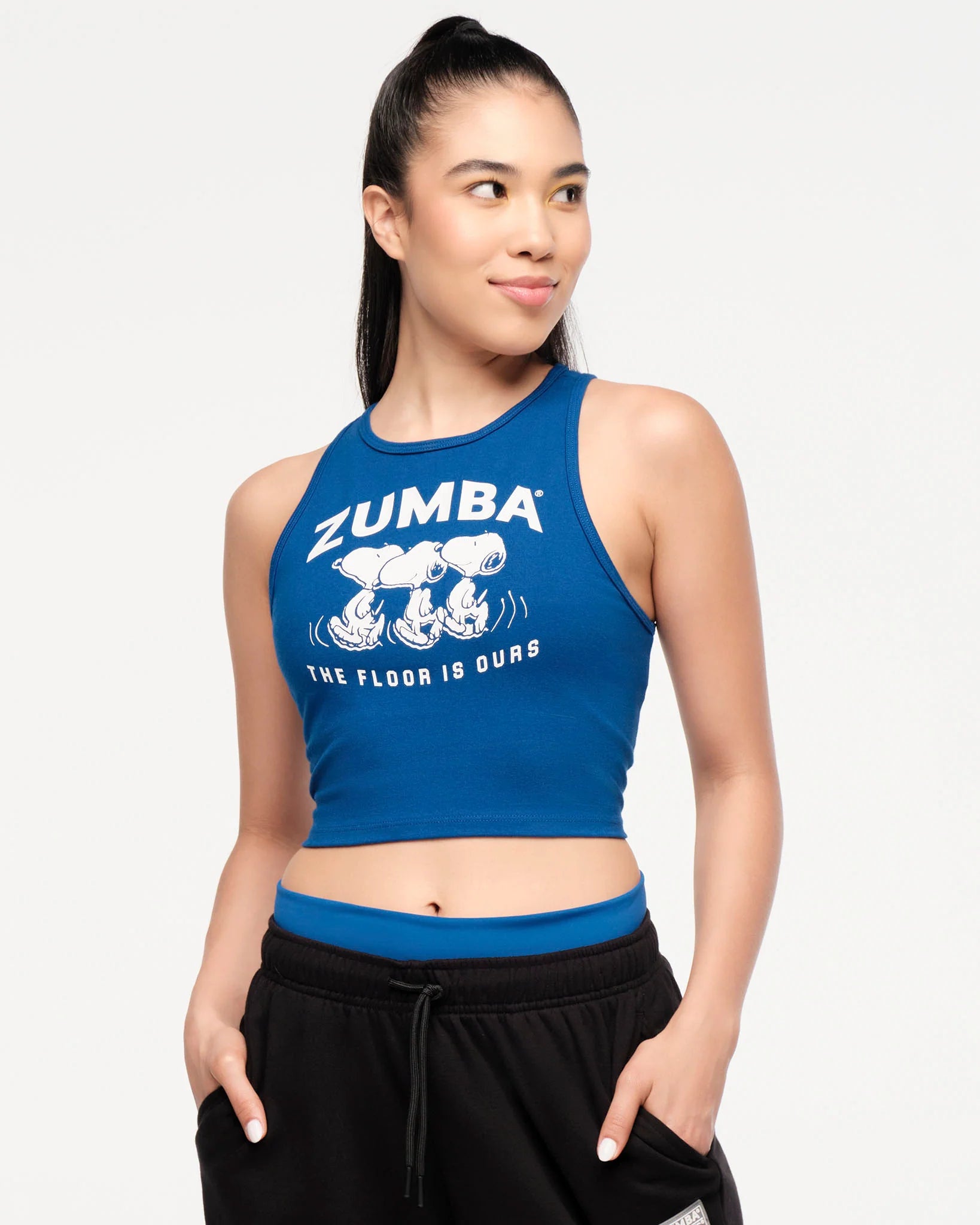 Zumba X Peanuts High Neck Mid Crop Tank B6