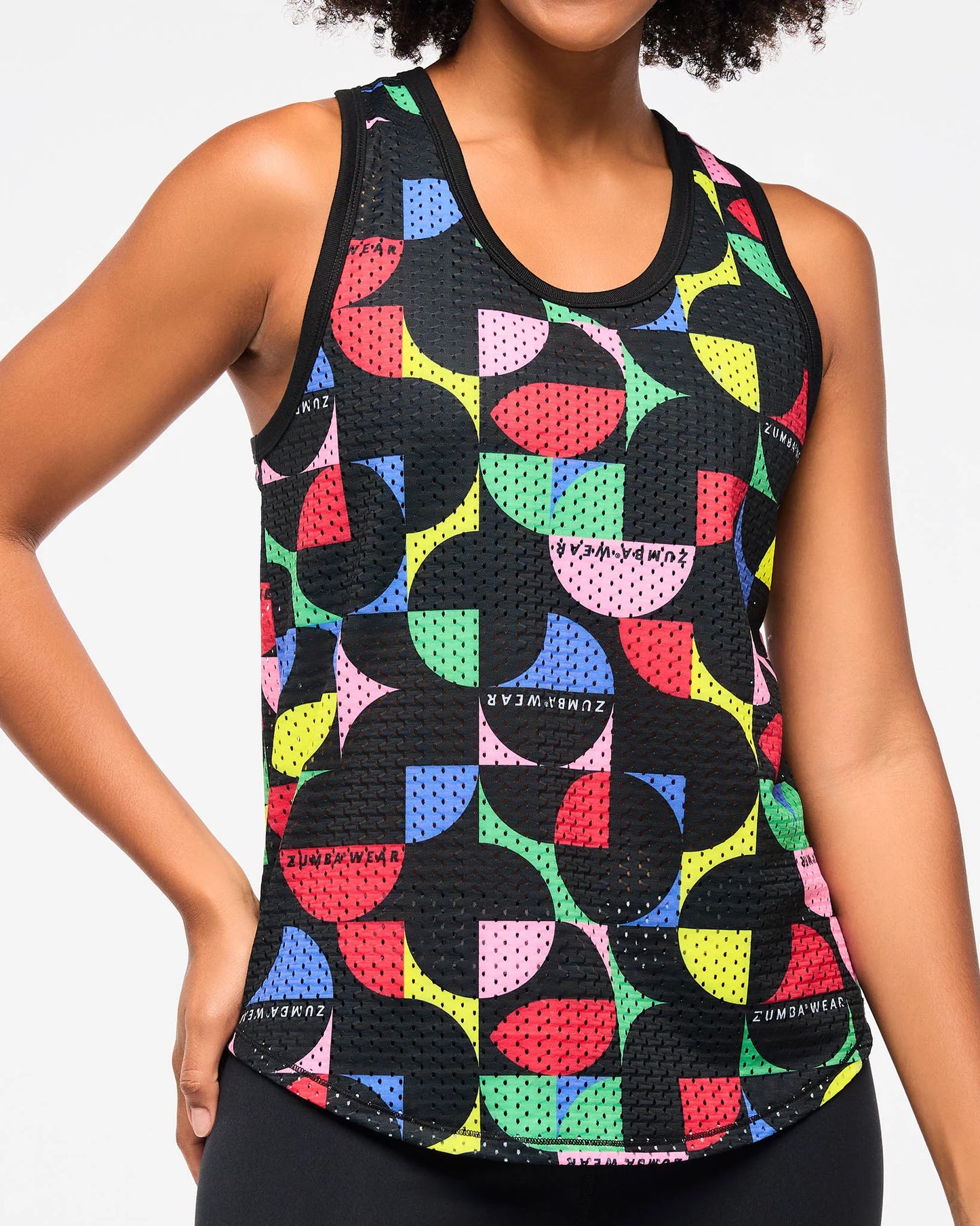 Zumba Haus Basketball Mesh Tank With Curved Hem Z2