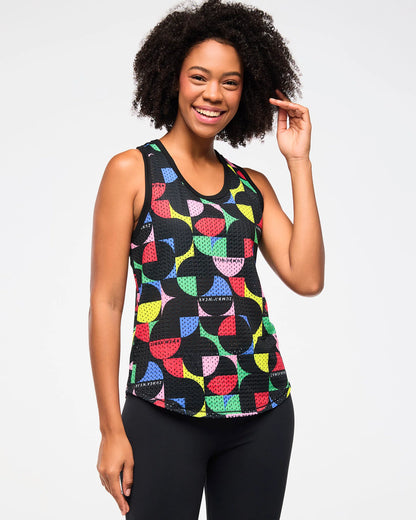 Zumba Haus Basketball Mesh Tank With Curved Hem Z2