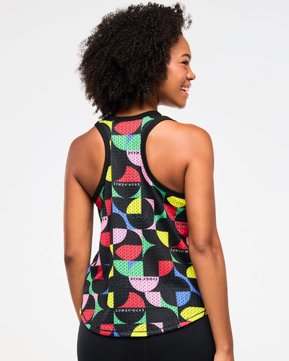 Zumba Haus Basketball Mesh Tank With Curved Hem Z2