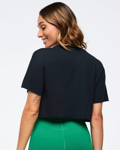 Zumba Haus Boxy Crop Top With Raw Edges B23
