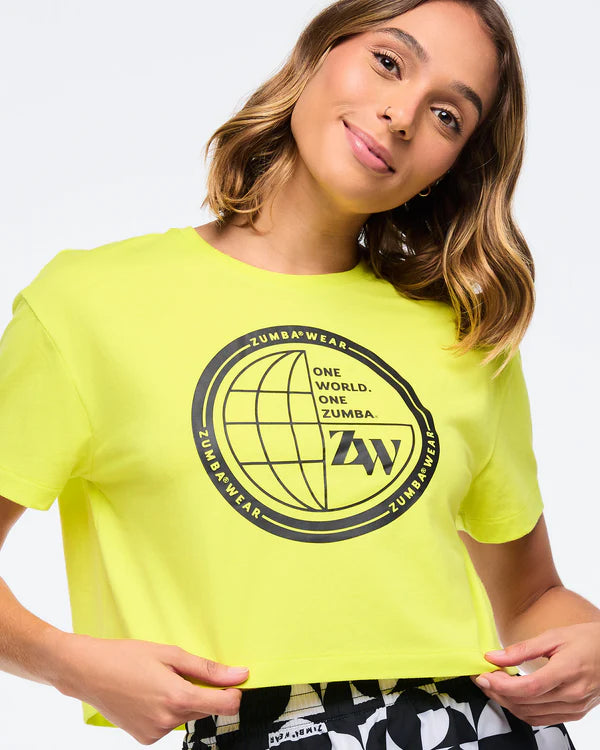 Zumba Haus Crew Neck Crop Top- B5