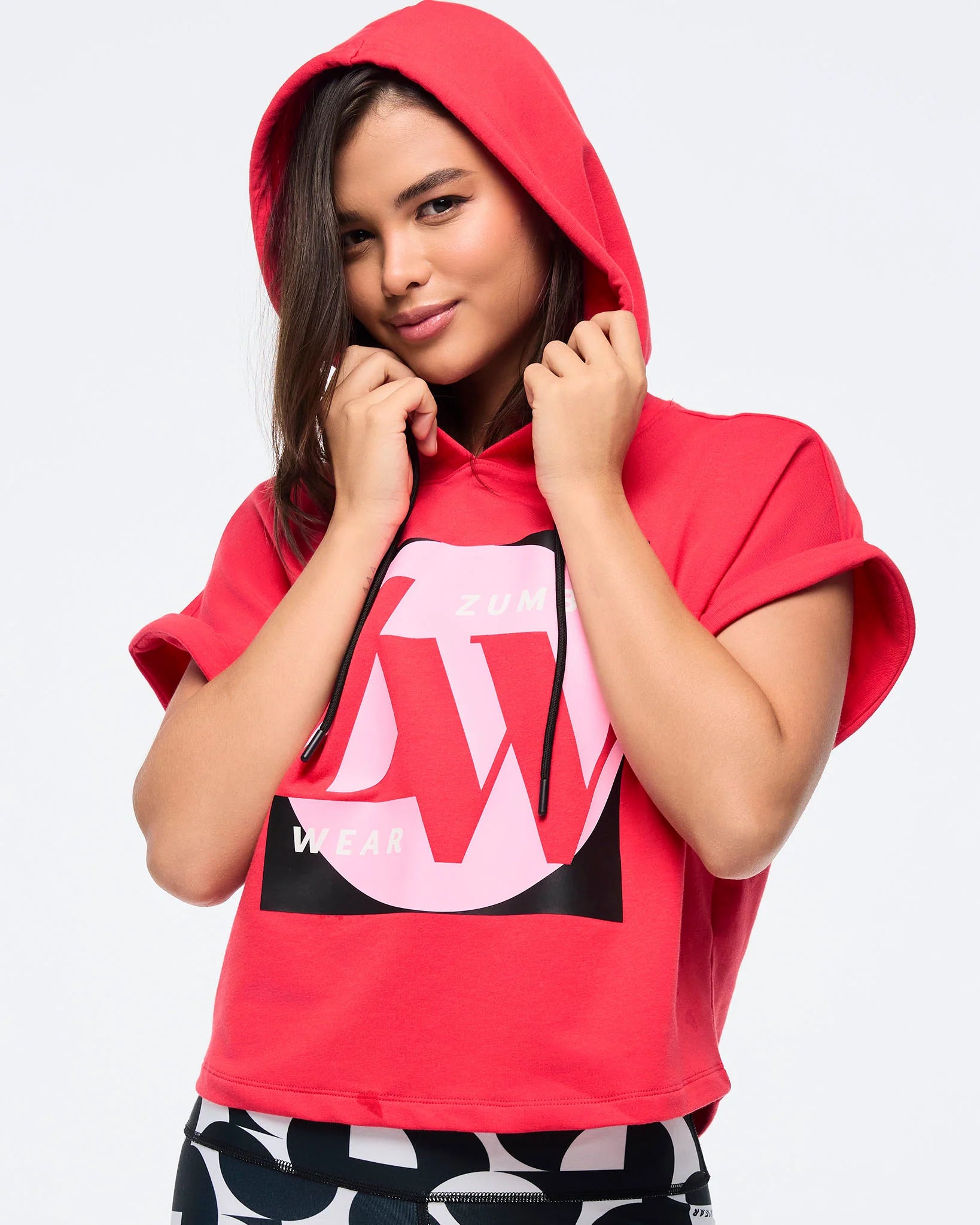 Zumba Haus Short Sleeve Crop Pullover Hoodie- B5