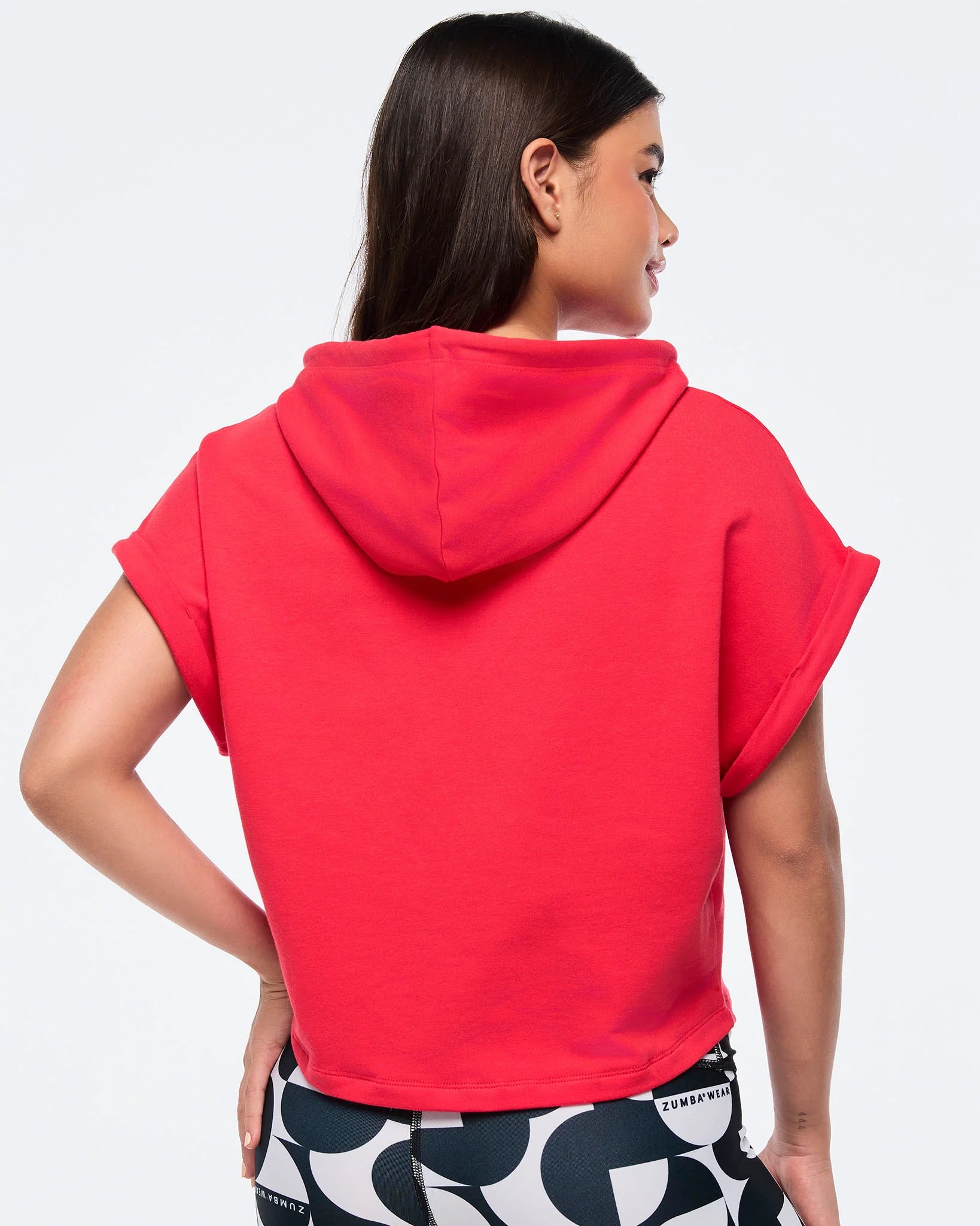 Zumba Haus Short Sleeve Crop Pullover Hoodie- B5